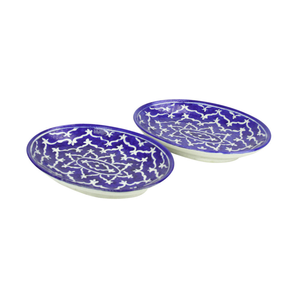 Pair Of Blue Jaipur Platters