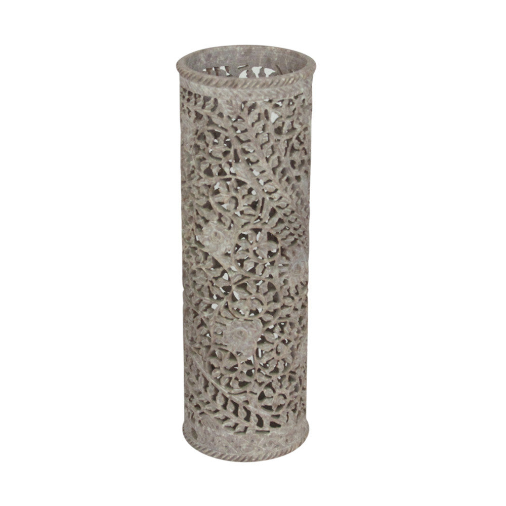Light Burgundy Pierced Marble Vase