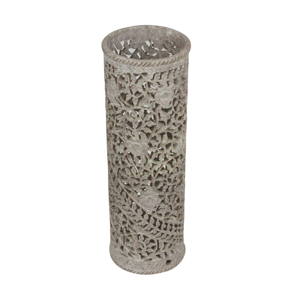 Light Burgundy Pierced Marble Vase