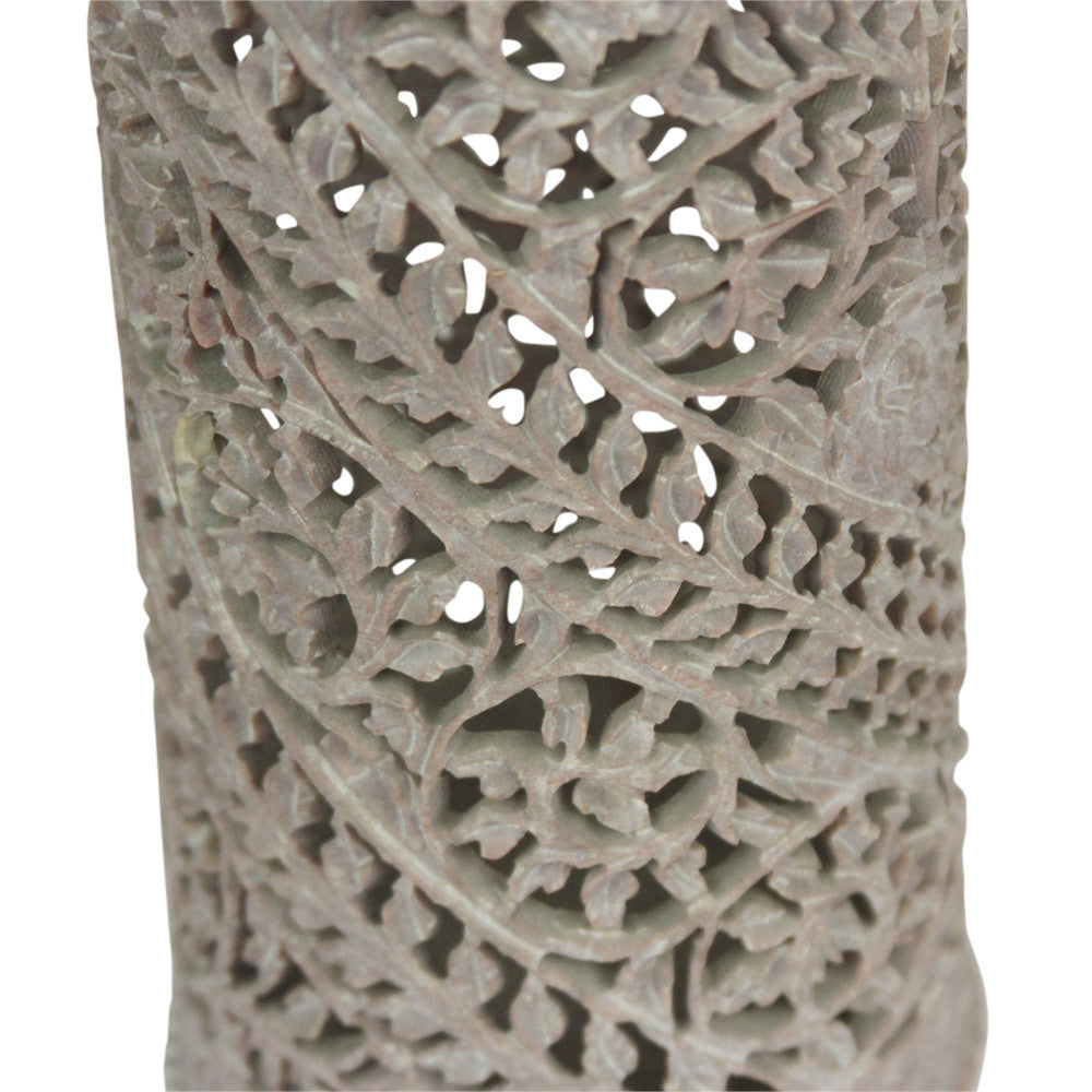 Light Burgundy Pierced Marble Vase