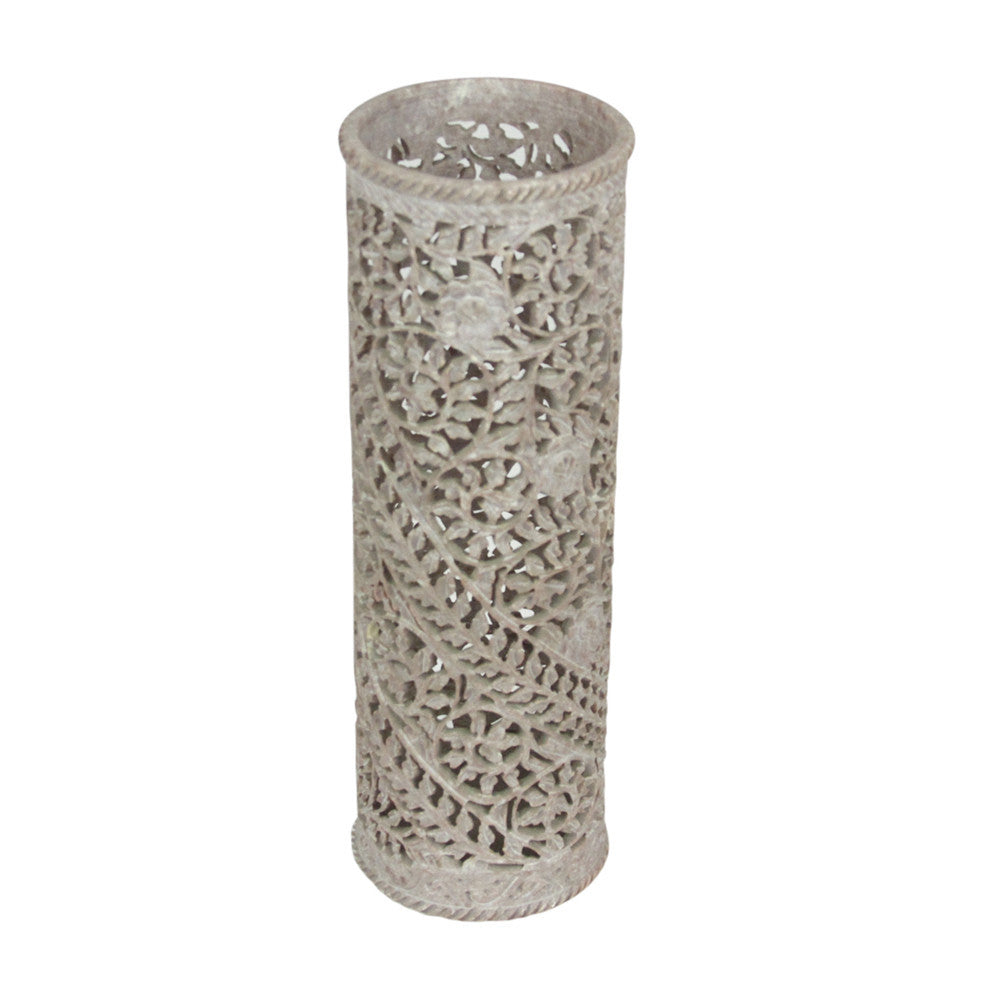 Light Burgundy Pierced Marble Vase