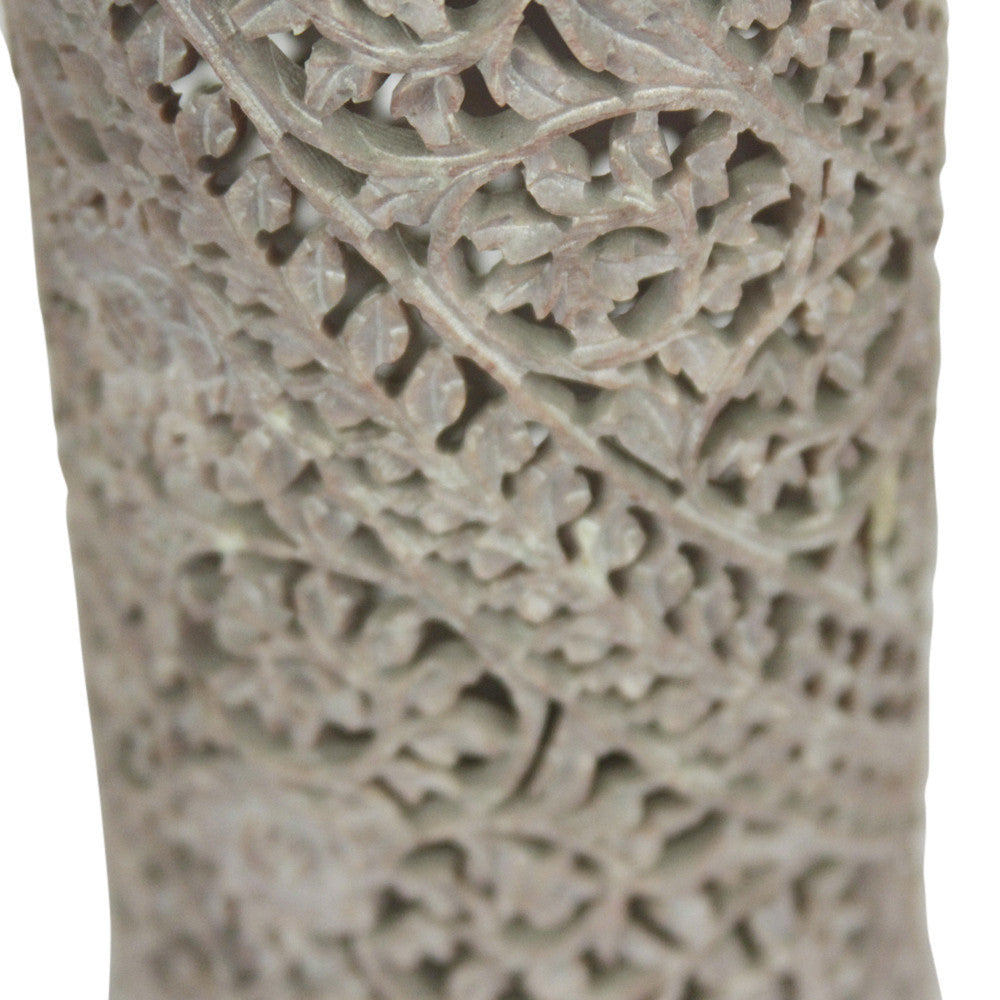 Light Burgundy Pierced Marble Vase