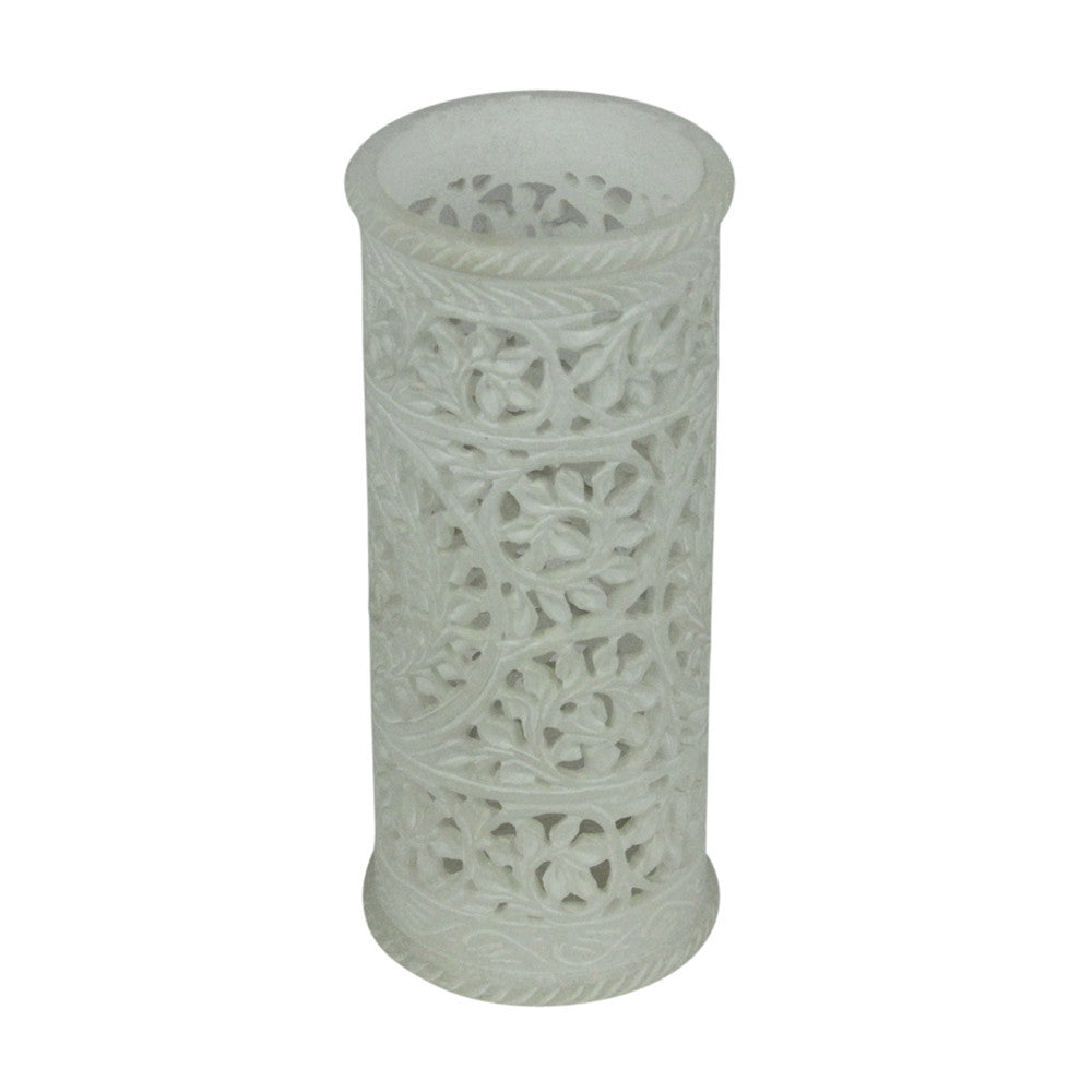 White Pierced Marble Vase