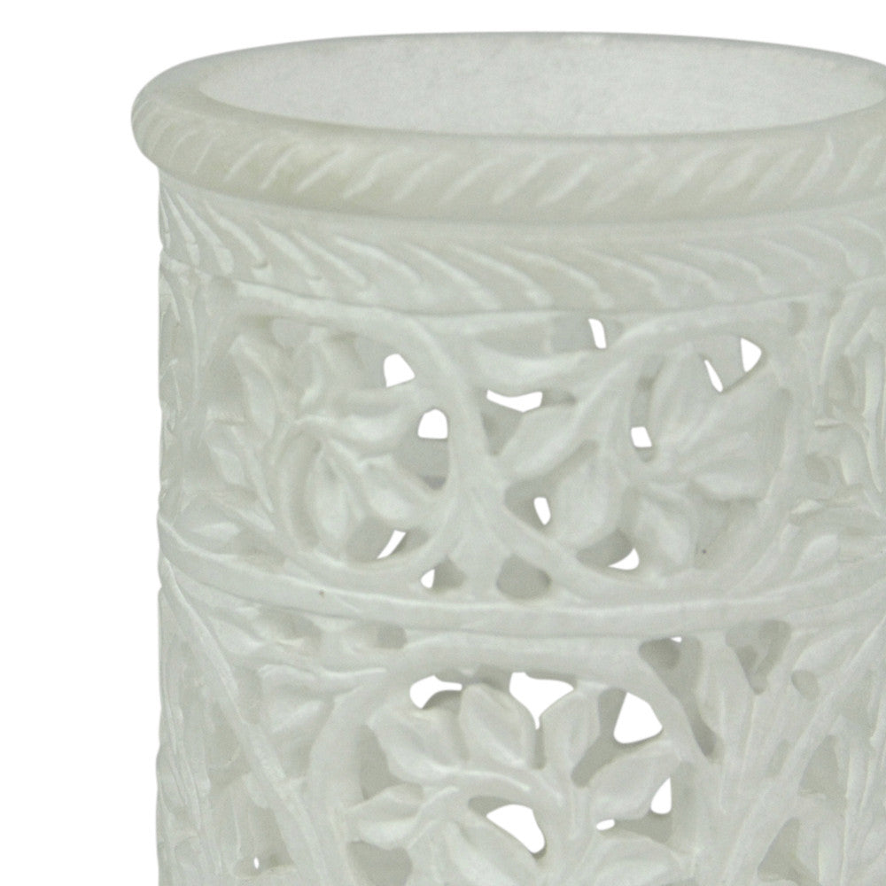 White Pierced Marble Vase