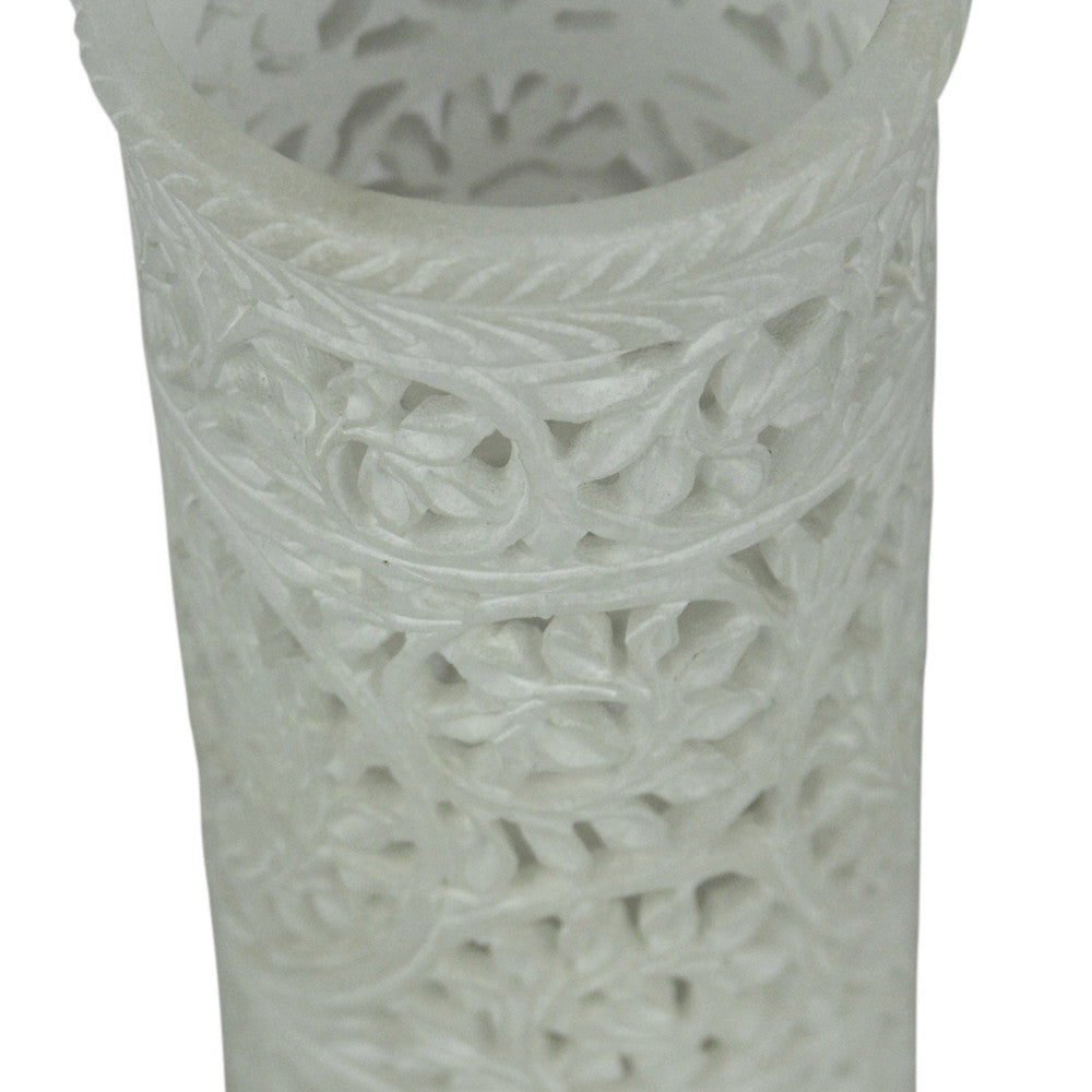 White Pierced Marble Vase