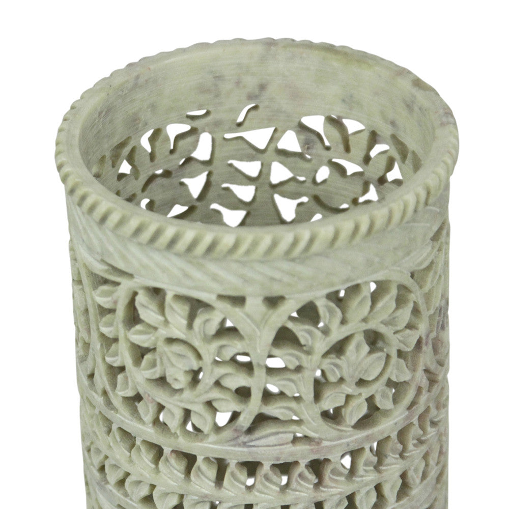 Green Pierced Marble Vase