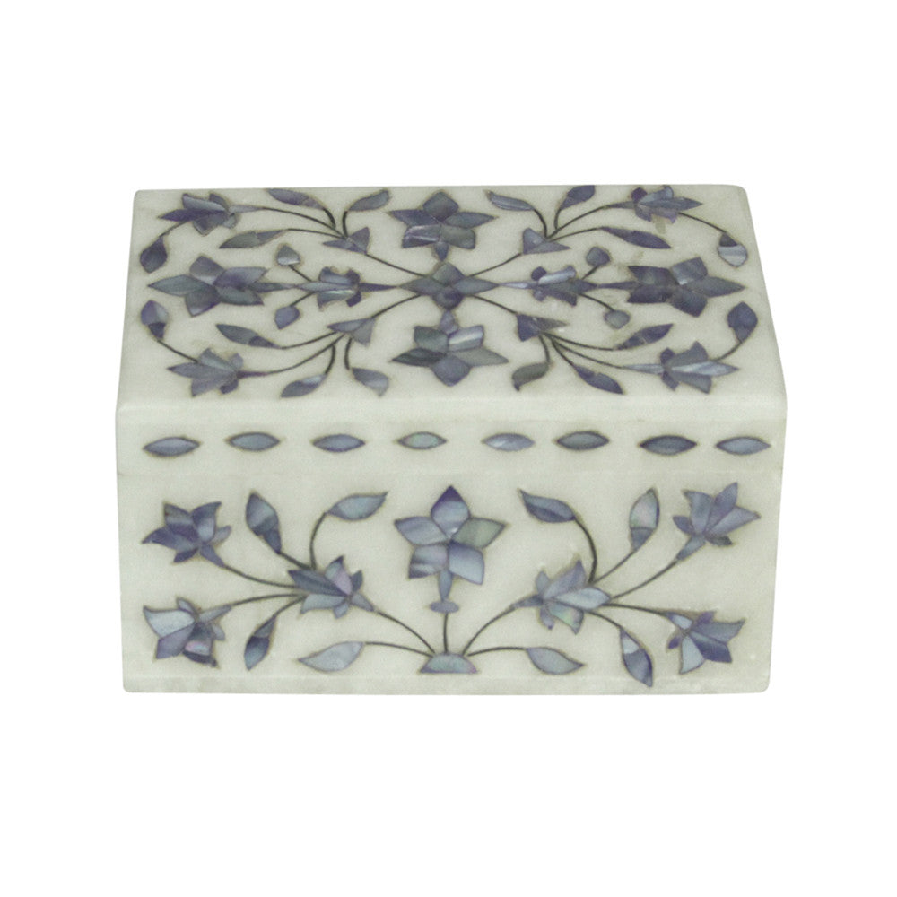 Periwinkle Inlay Marble Jewelry Box