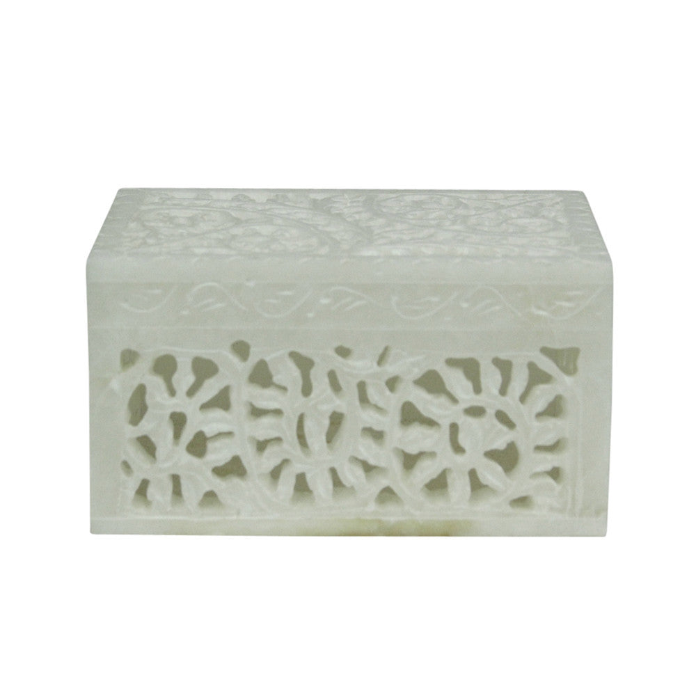 White Pierced Marble Jewelry Box