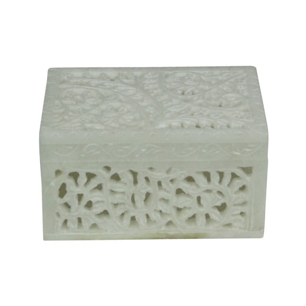 White Pierced Marble Jewelry Box