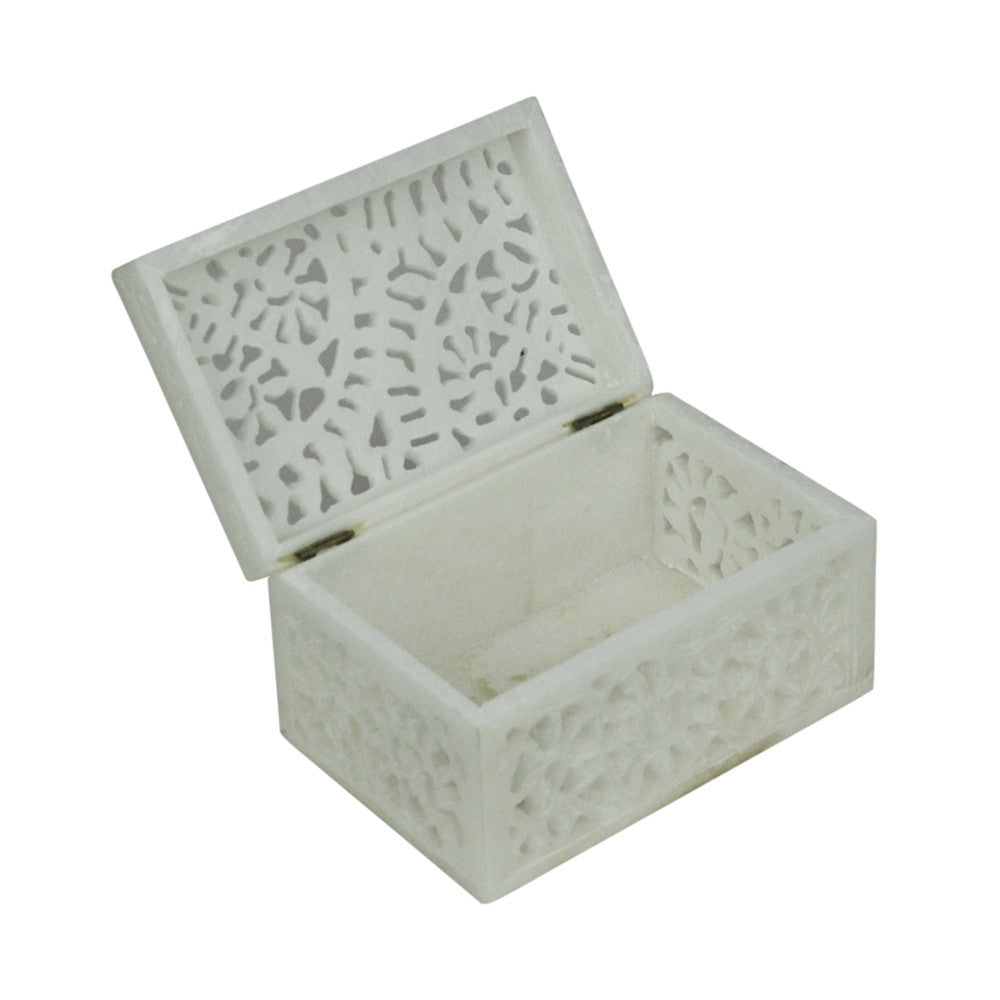 White Pierced Marble Jewelry Box