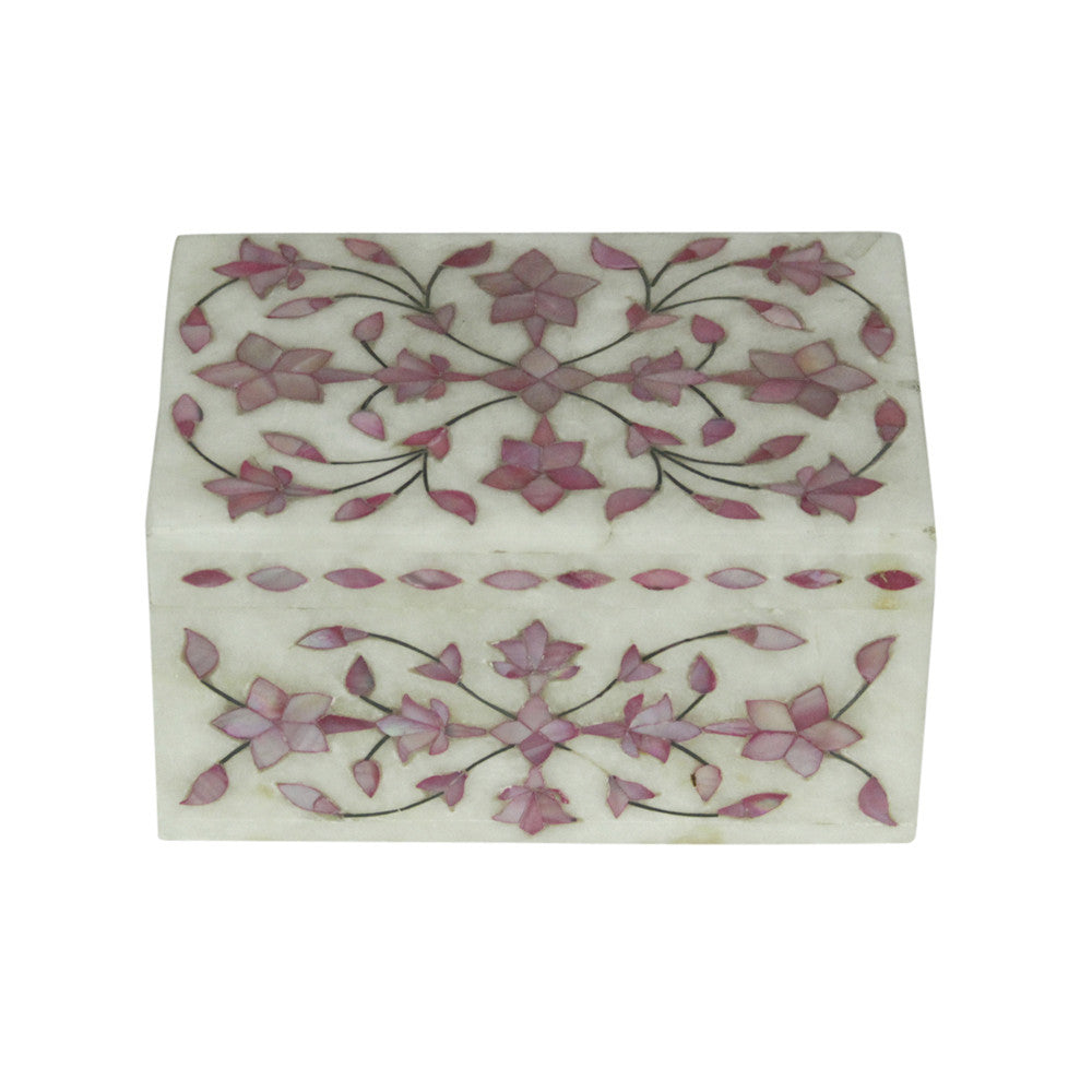 Fuschia Inlay Marble Jewelry Box
