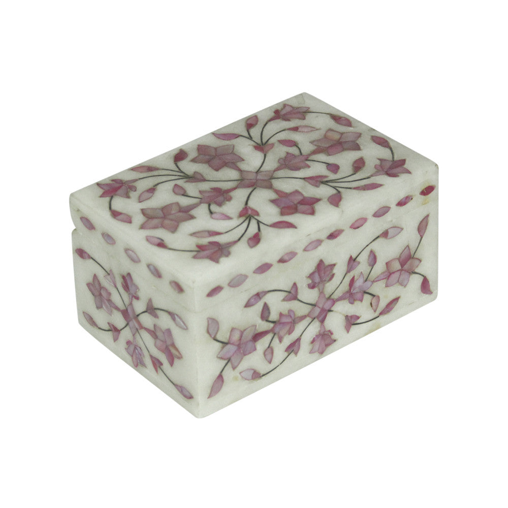 Fuschia Inlay Marble Jewelry Box