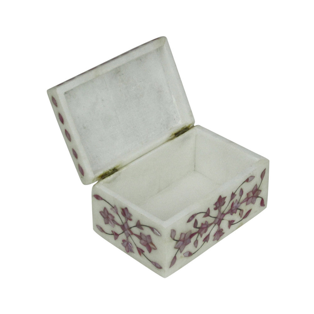 Fuschia Inlay Marble Jewelry Box