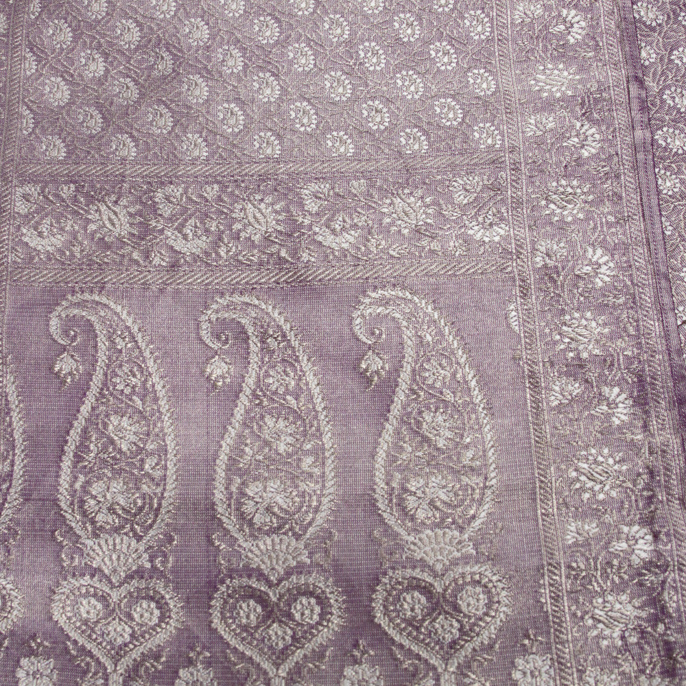 Mauve Silk Brocade Runner W/ Gold Tassels