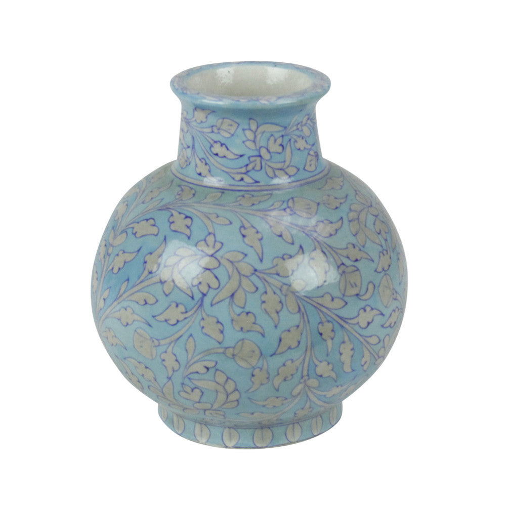 Round Turquoise Jaipur Vase