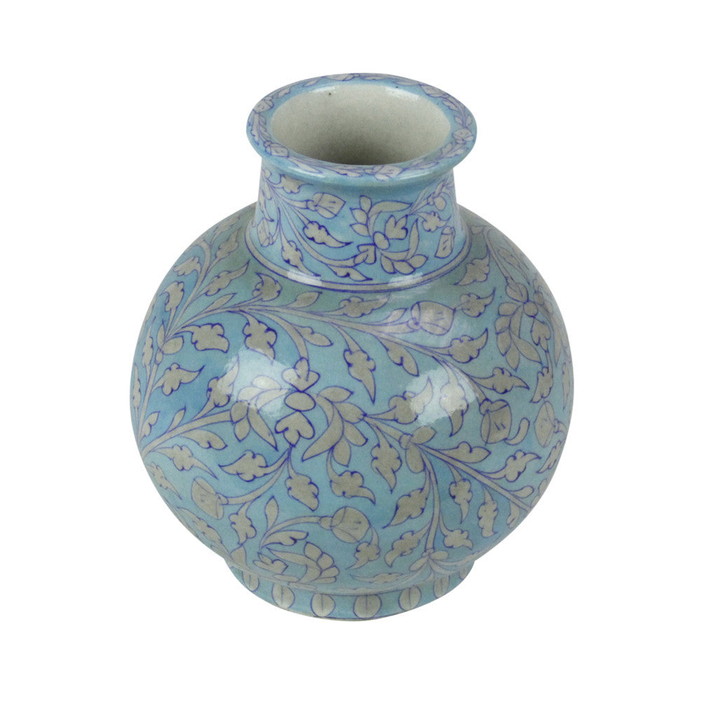 Round Turquoise Jaipur Vase