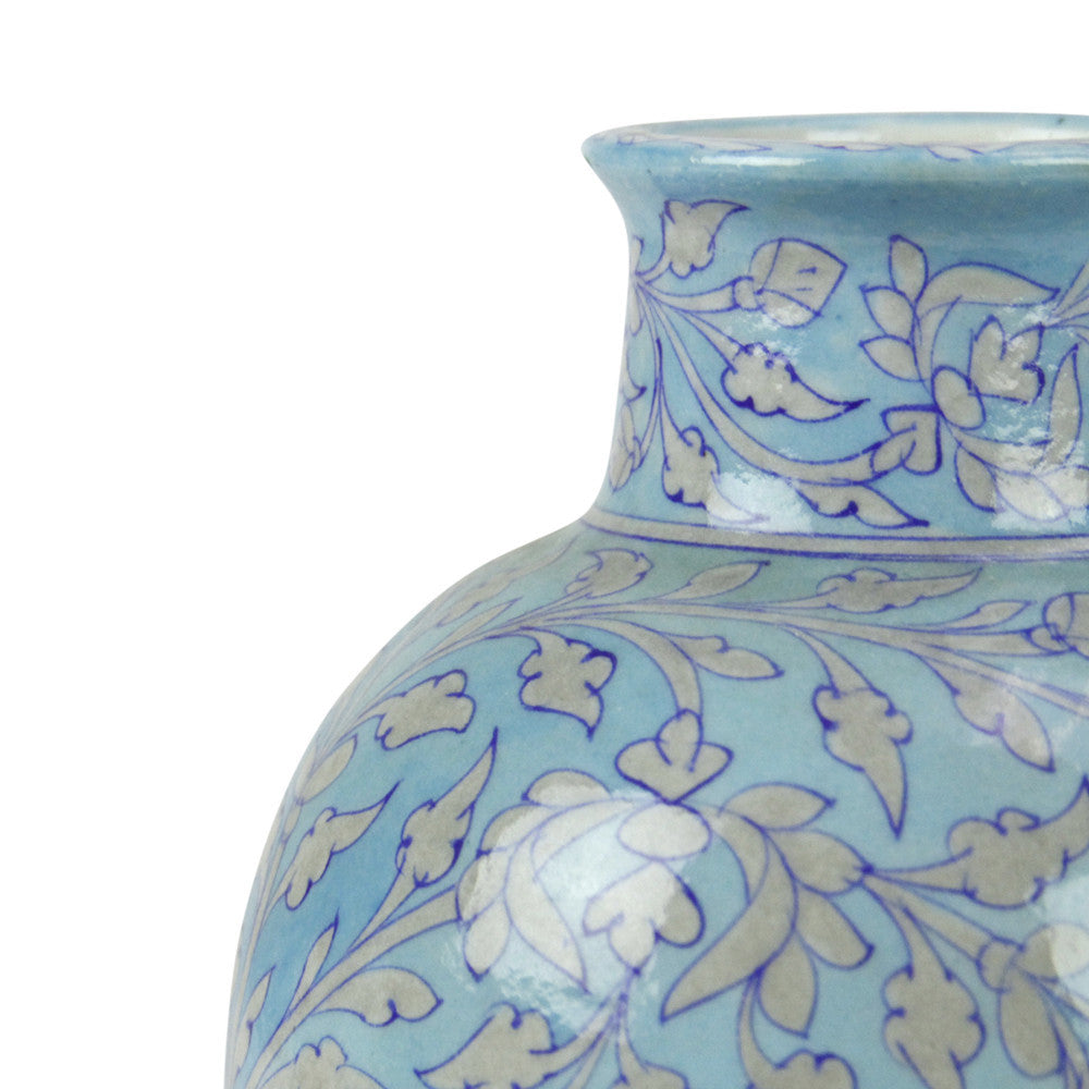 Round Turquoise Jaipur Vase
