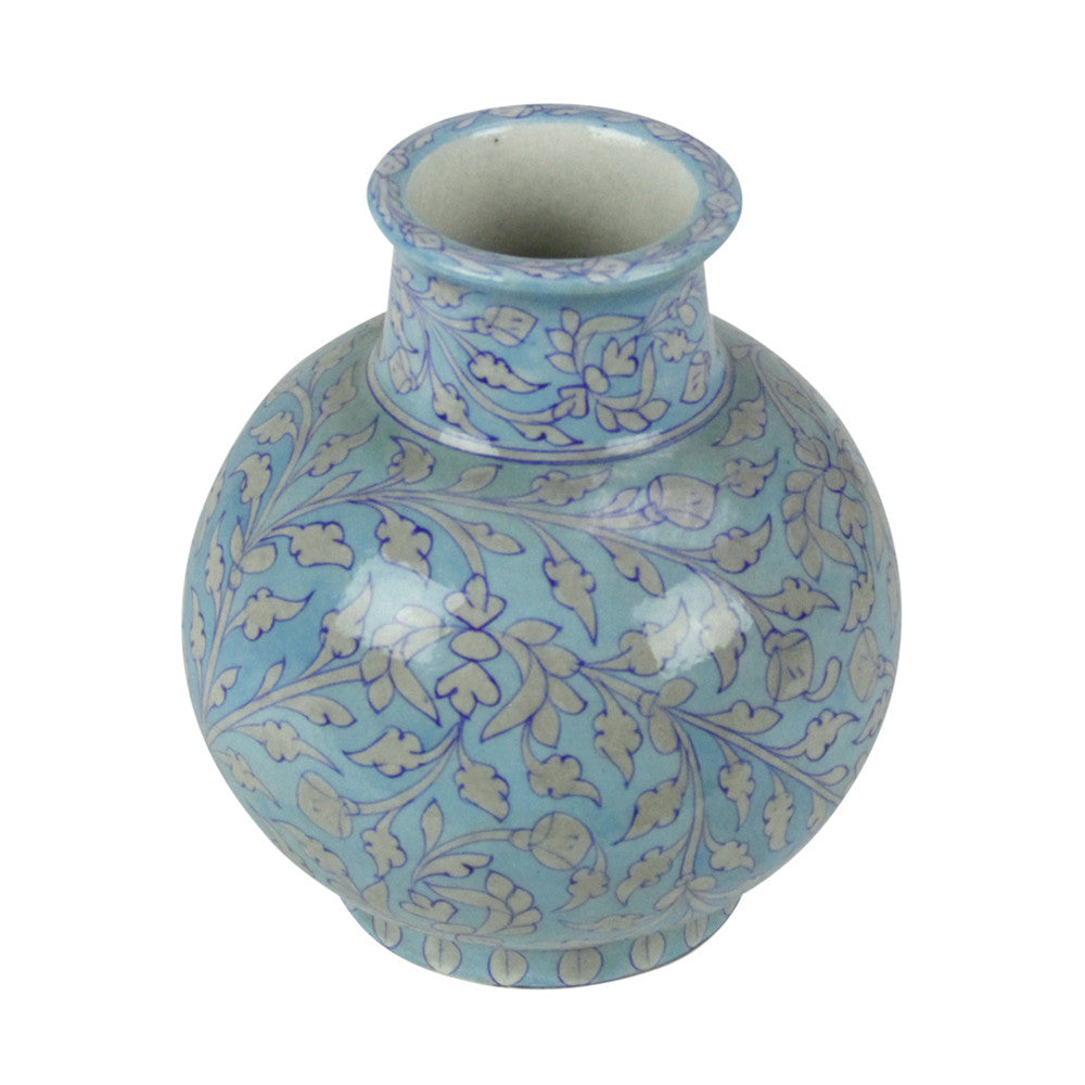Round Turquoise Jaipur Vase
