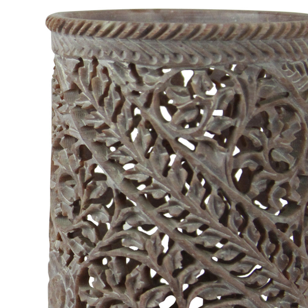 Burgundy Pierced Marble Vase