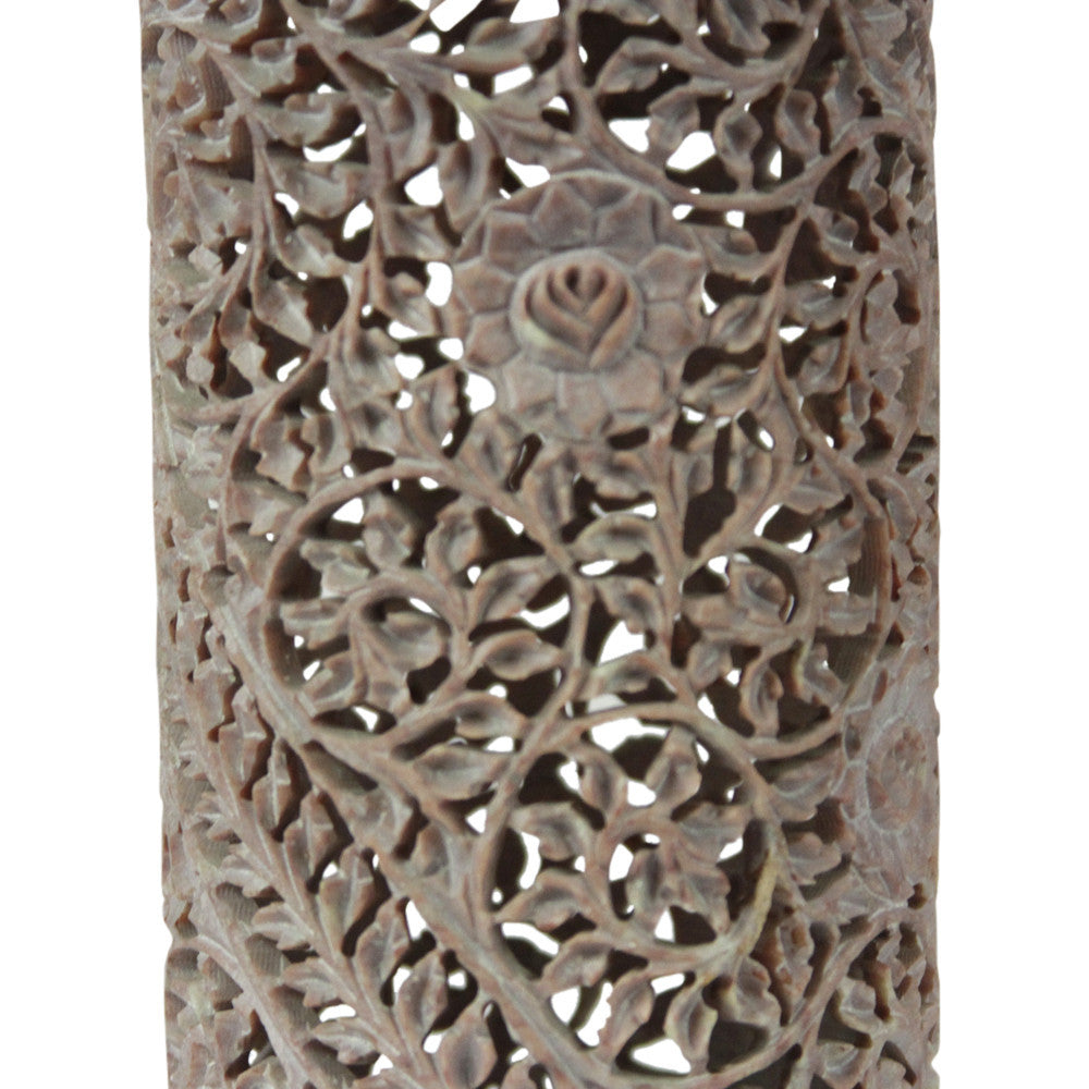 Burgundy Pierced Marble Vase