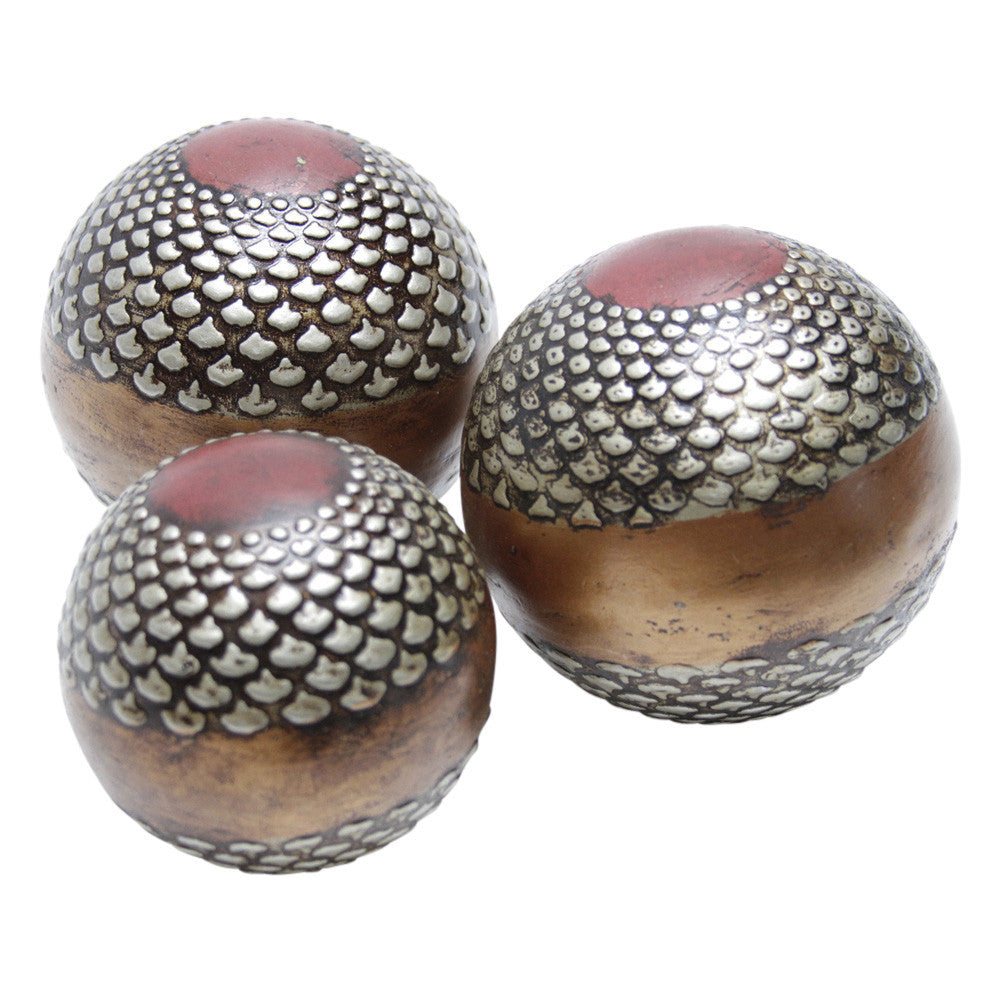 Painted Spheres, Set Of 3