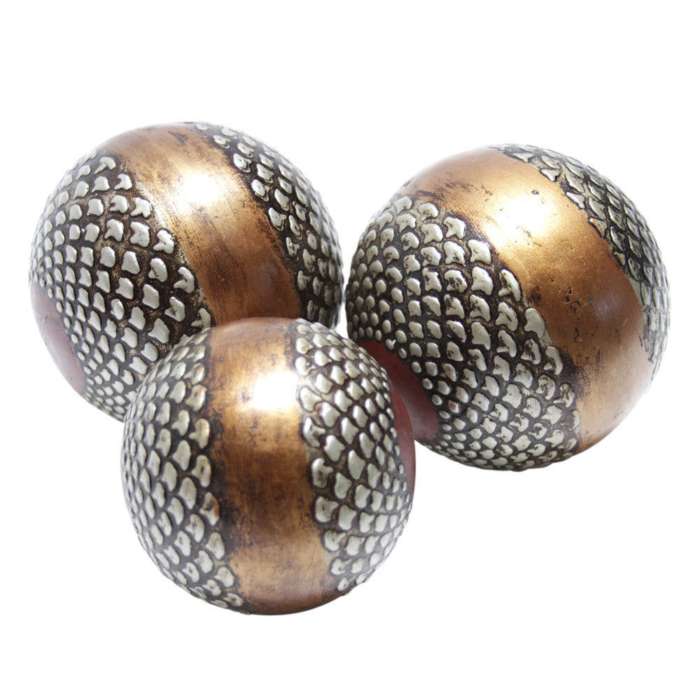 Painted Spheres, Set Of 3