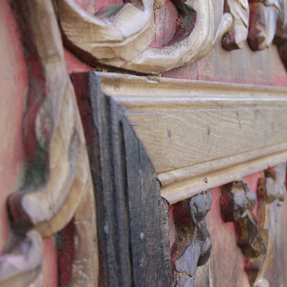 Impressive Carved Ceiling Aged Panel
