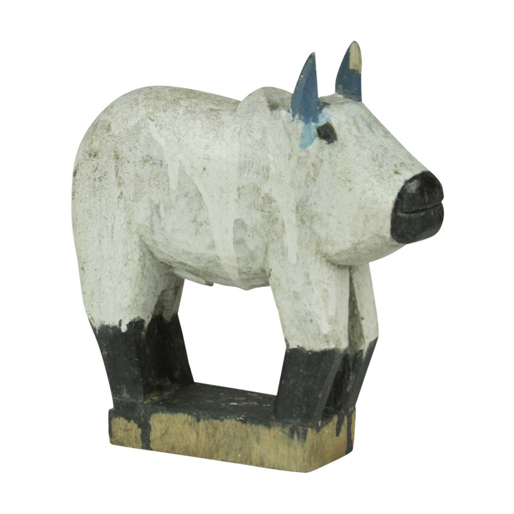Antique Mayi White Nandi Carving
