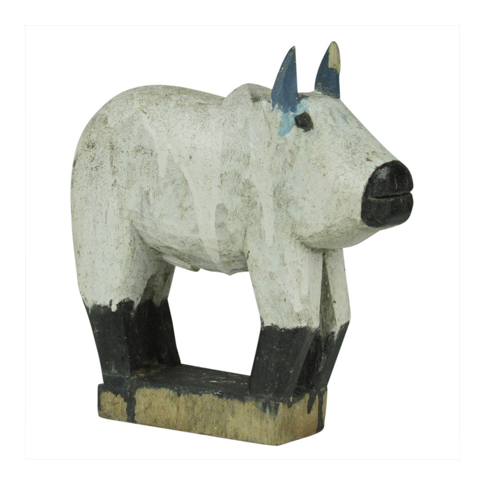 Antique Mayi White Nandi Carving