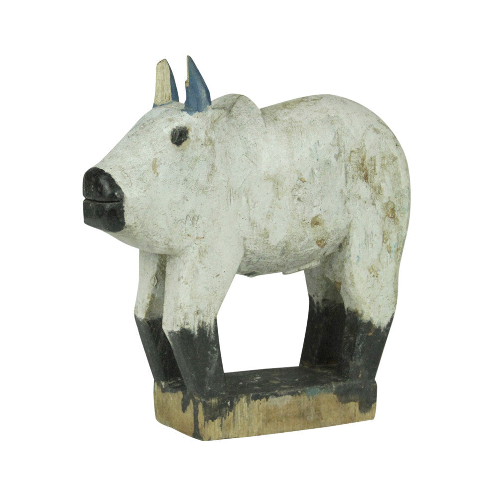 Antique Mayi White Nandi Carving