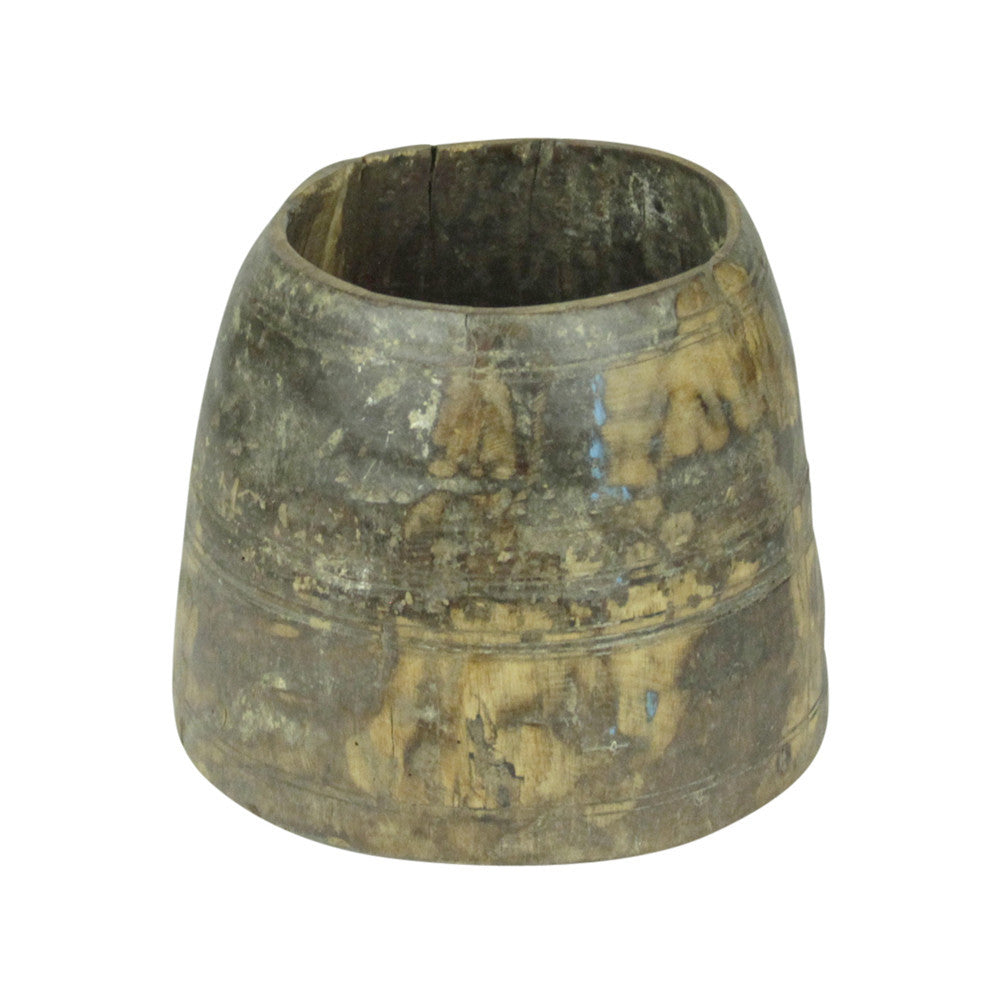 Tribal Wood Planter Pot
