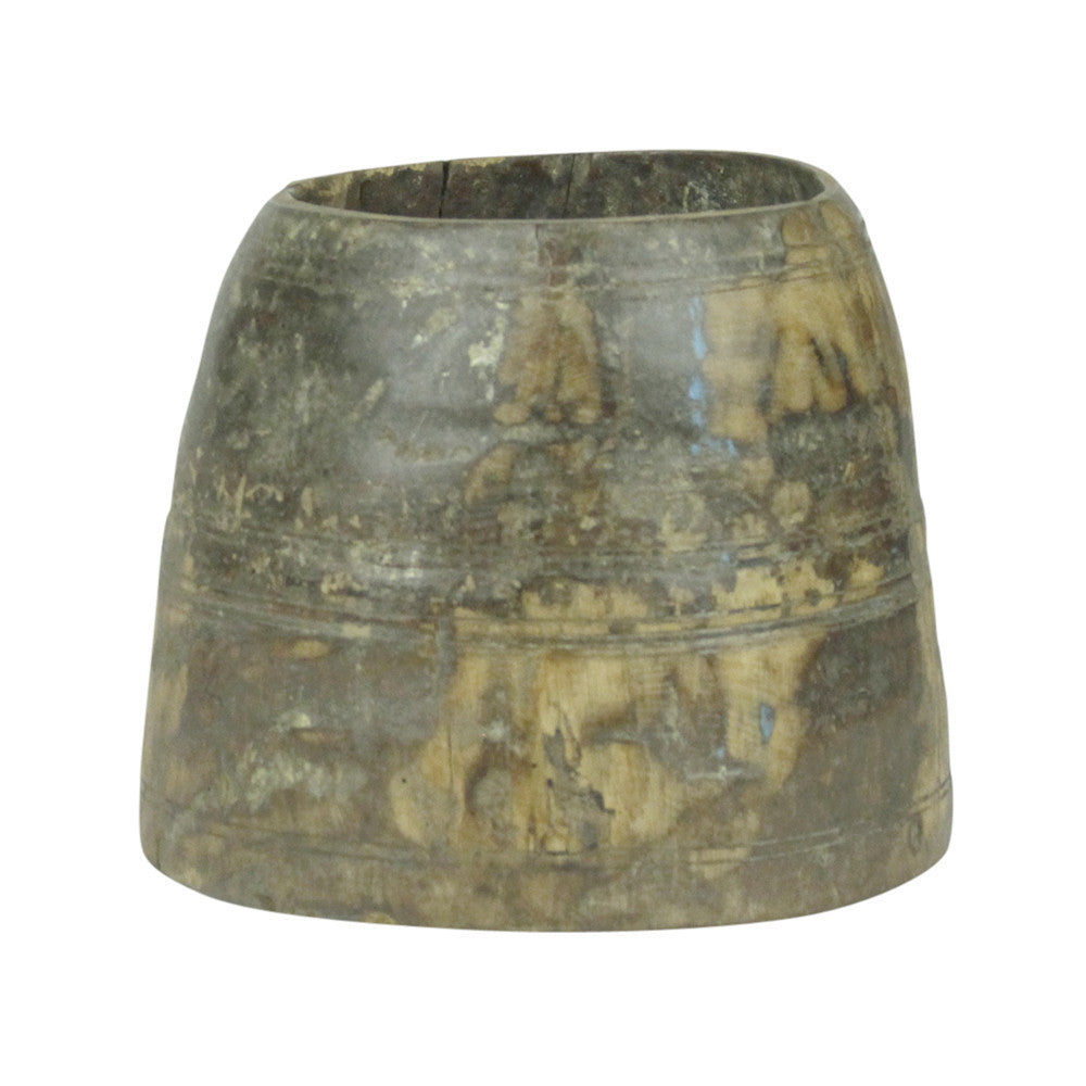 Tribal Wood Planter Pot