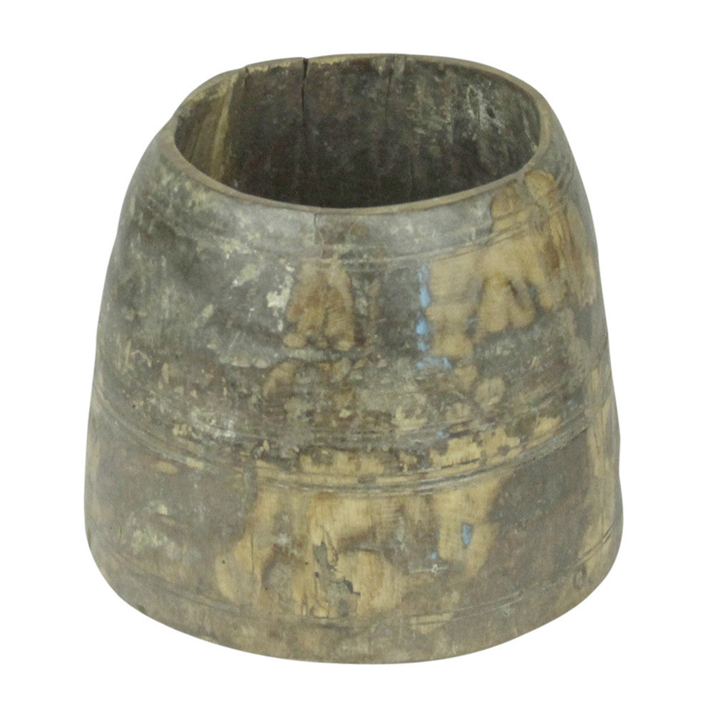 Tribal Wood Planter Pot