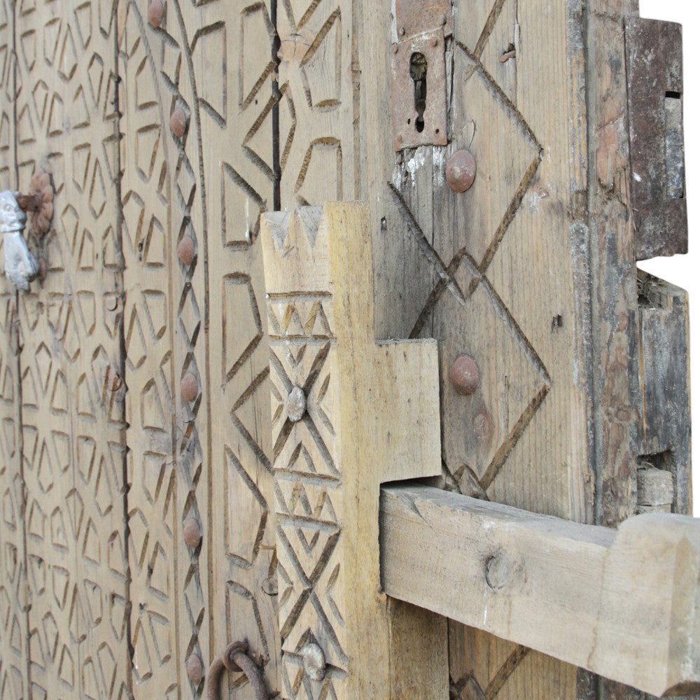 19th Century Carved Moroccan Door