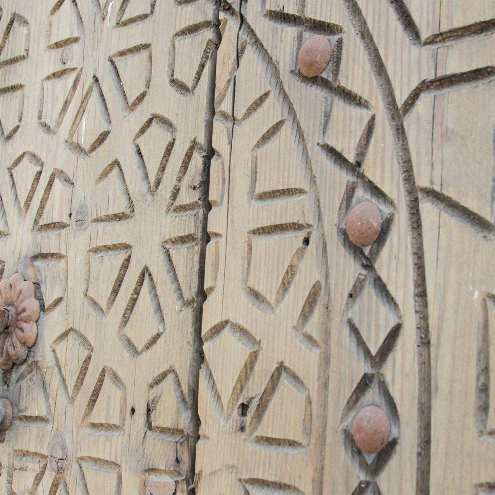 19th Century Carved Moroccan Door