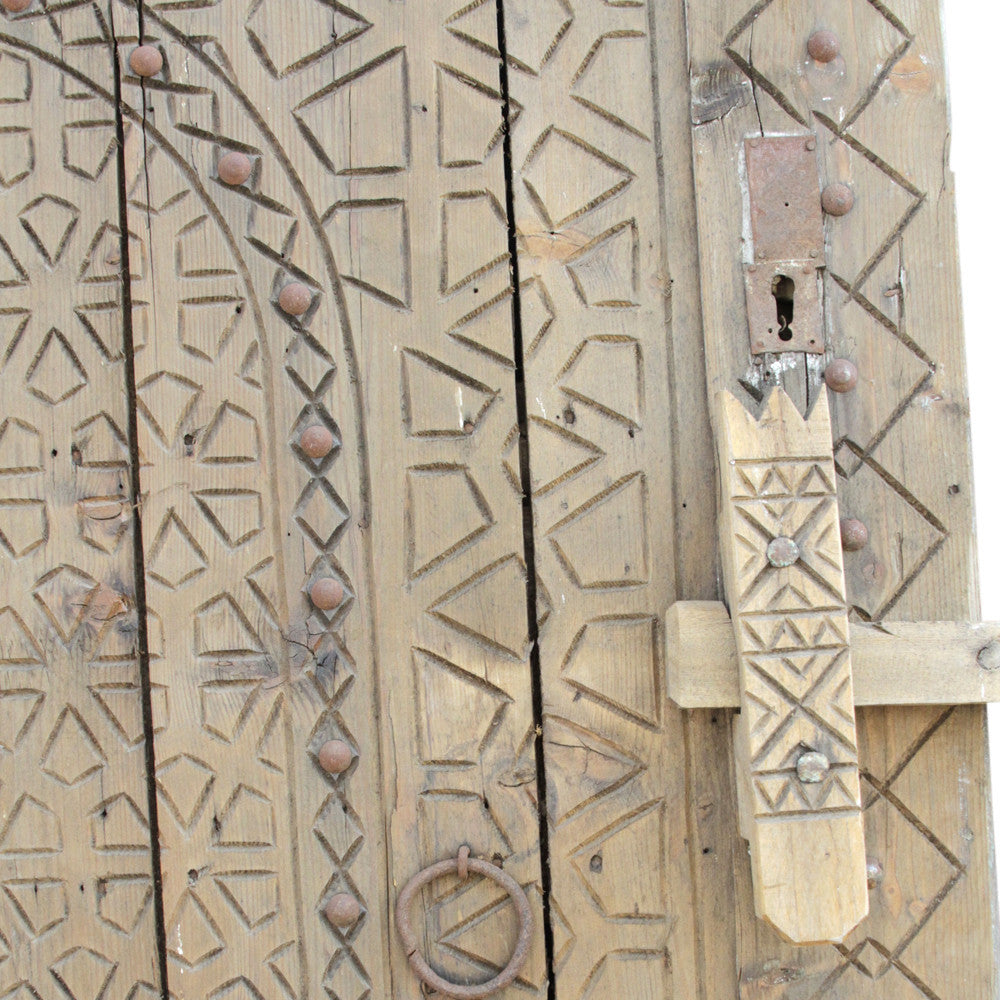 19th Century Carved Moroccan Door
