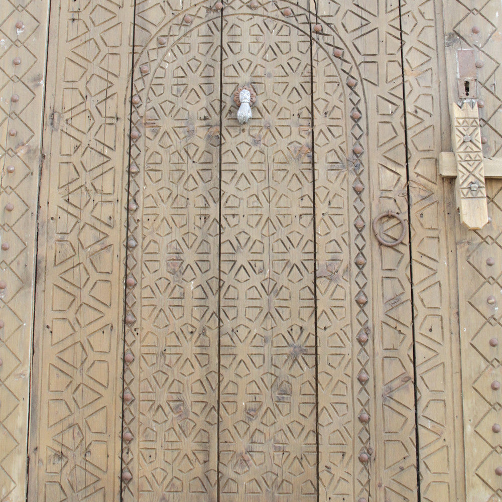 19th Century Carved Moroccan Door