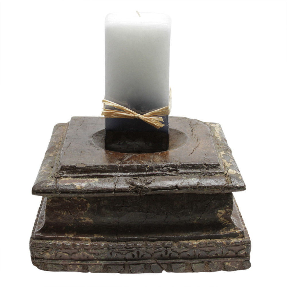 Carved Architectural Candle Holder