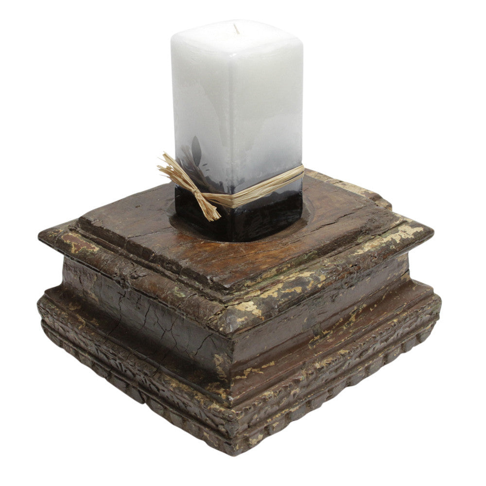 Carved Architectural Candle Holder