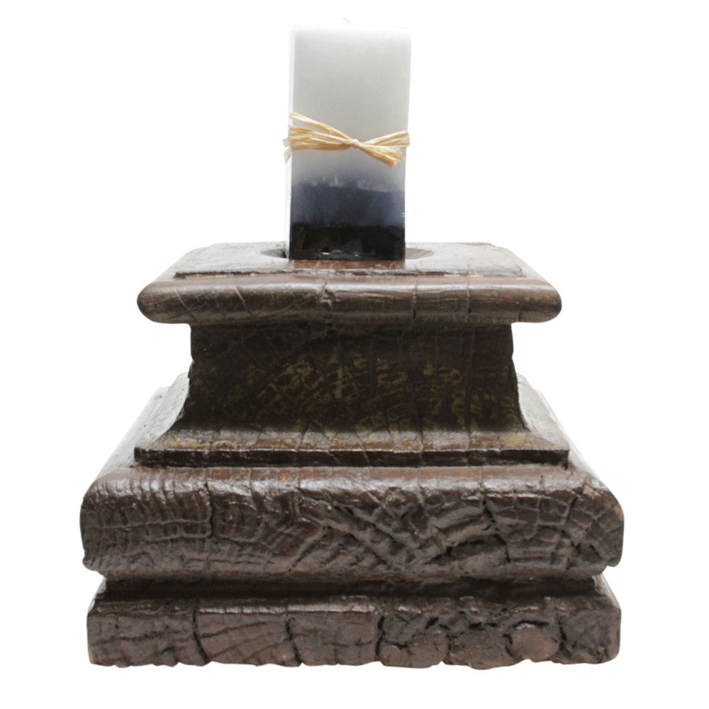 Wooden Architectural Candle Holder