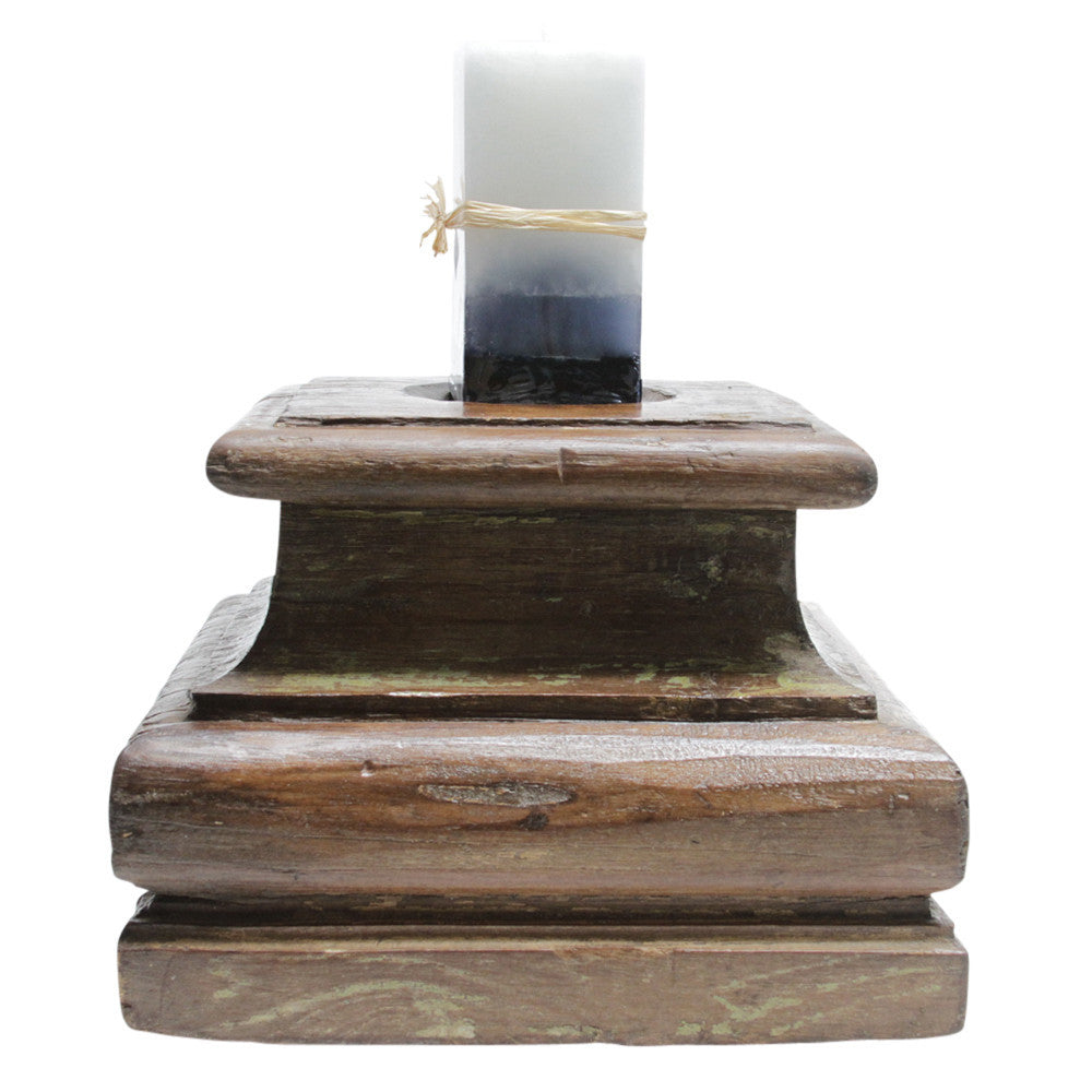 Wooden Architectural Candle Holder