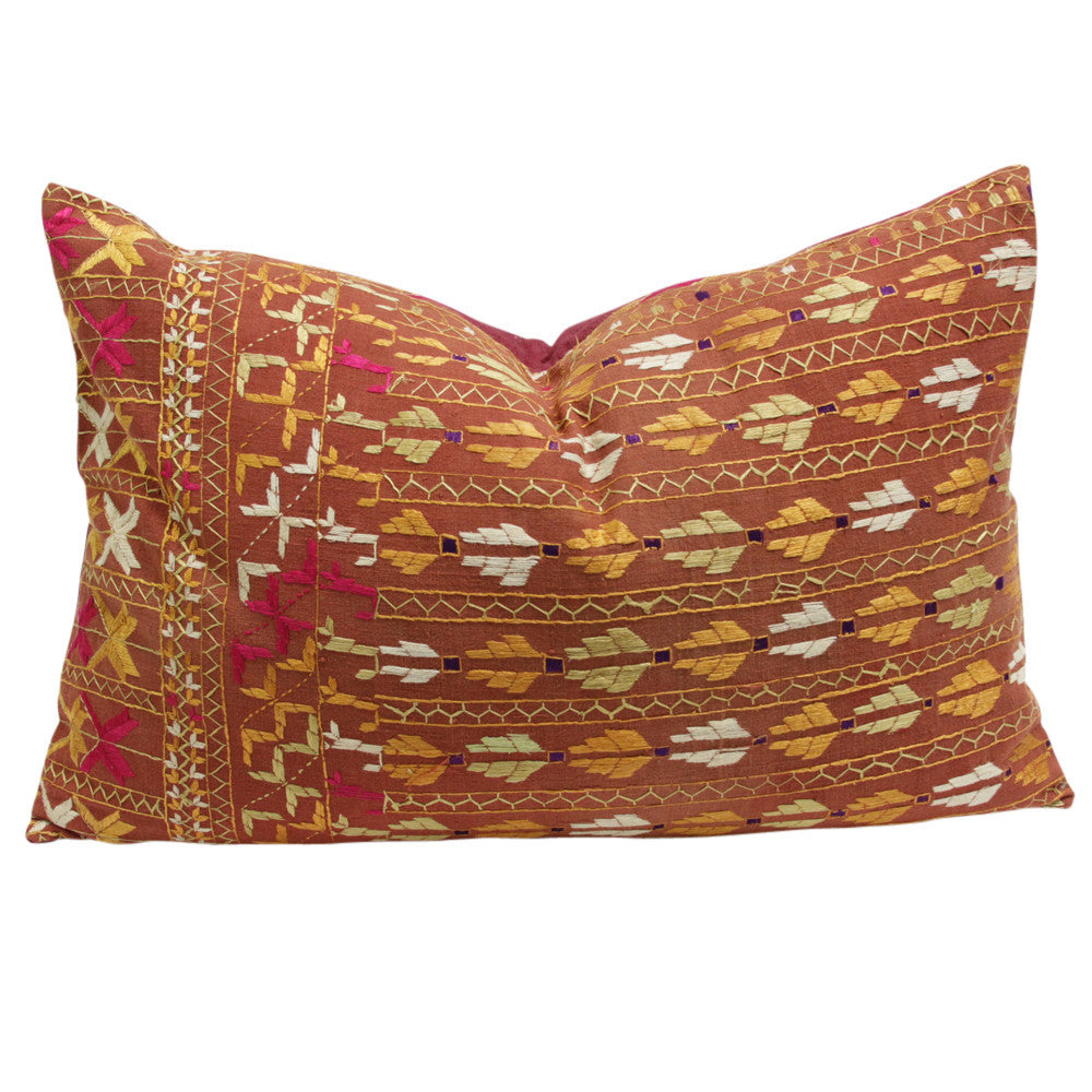Bagh Phulkari Pillow (Lumbar)