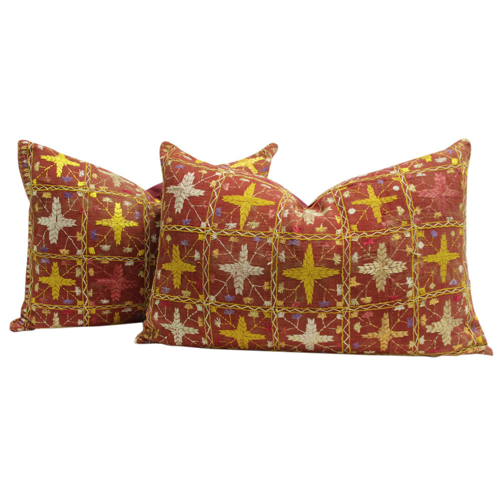 Bagh Phulkari Pillow (Lumbar)