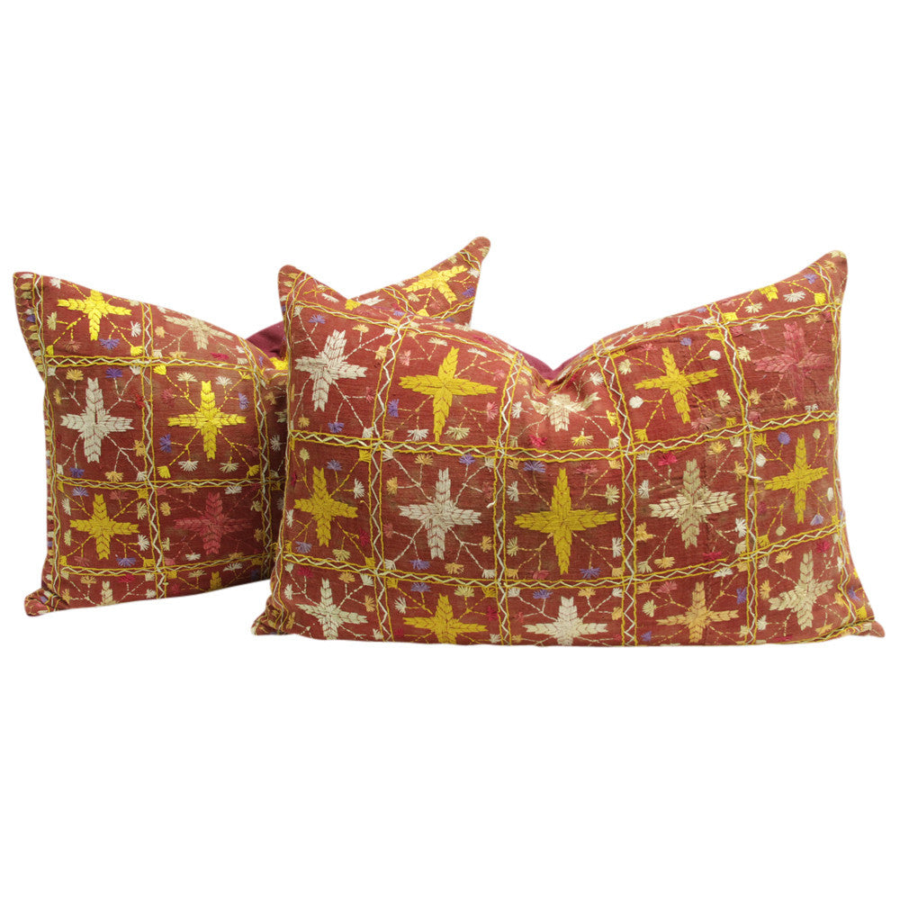 Bagh Phulkari Pillow (Lumbar)