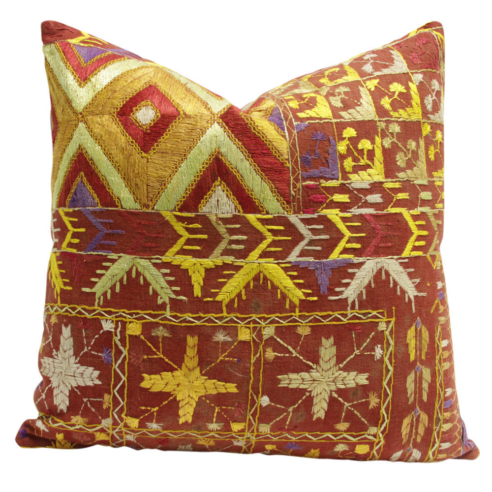 Bagh Phulkari Pillow (square)