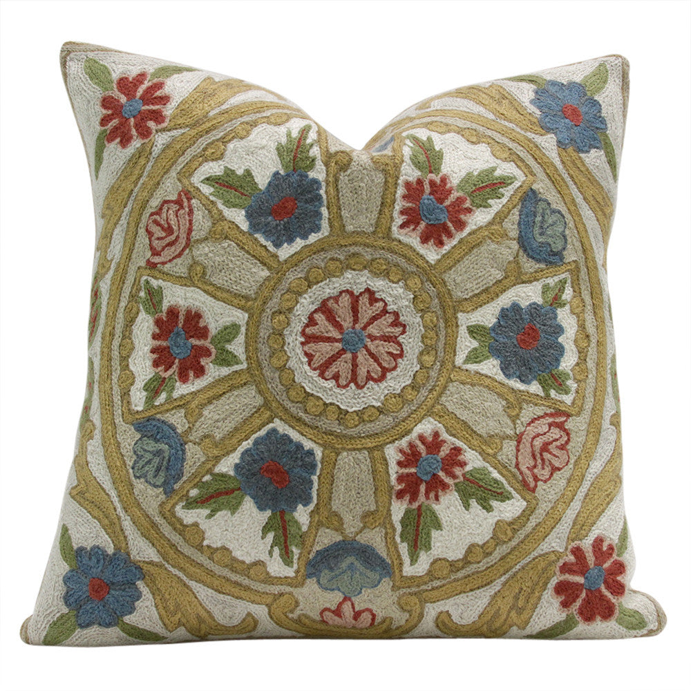 Goldenrod Gulmarg Aari Pillow