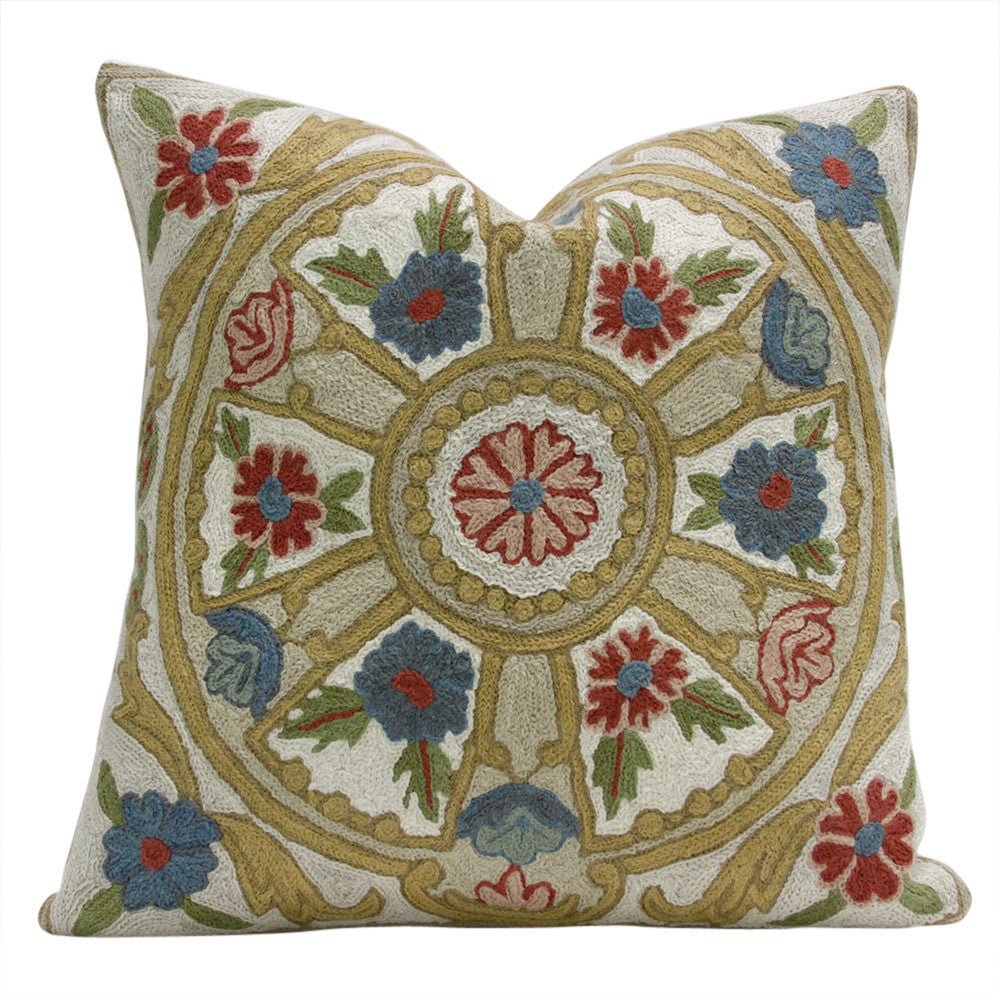 Goldenrod Gulmarg Aari Pillow