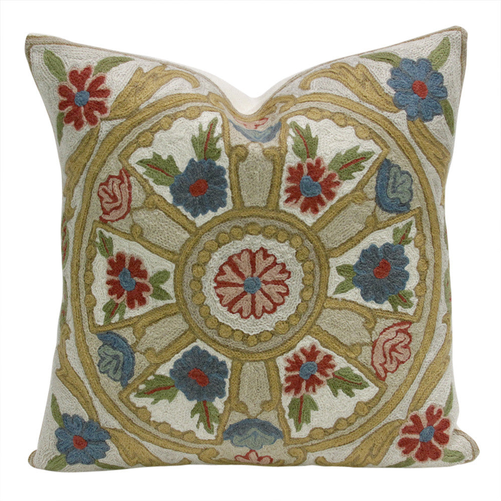 Goldenrod Gulmarg Aari Pillow