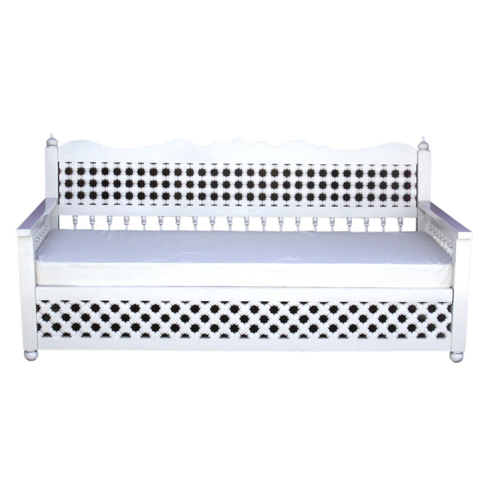 White Mousharabi Daybed