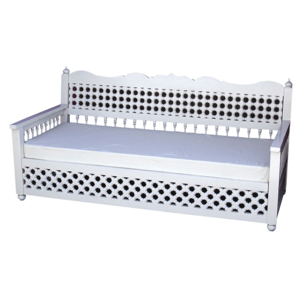 White Mousharabi Daybed